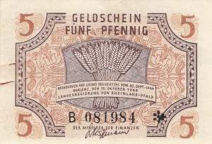 r.211 B 5 Pfennig 1947